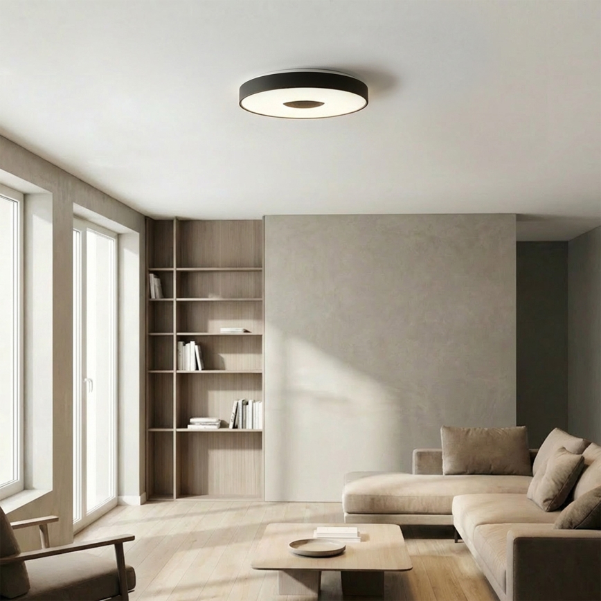 Brilagi - димируемо LED таванно осветително тяло JAMIS LED/48W/230V 3000–6500K диаметър 39 см черно + дистанционно управление