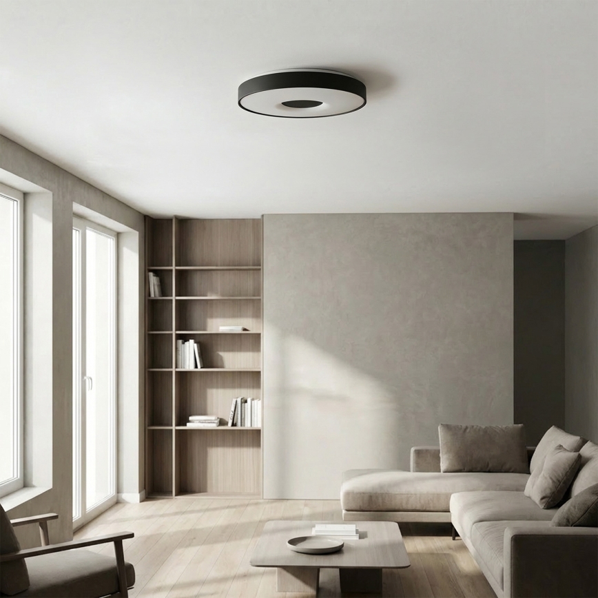 Brilagi - димируемо LED таванно осветително тяло JAMIS LED/48W/230V 3000–6500K диаметър 39 см черно + дистанционно управление
