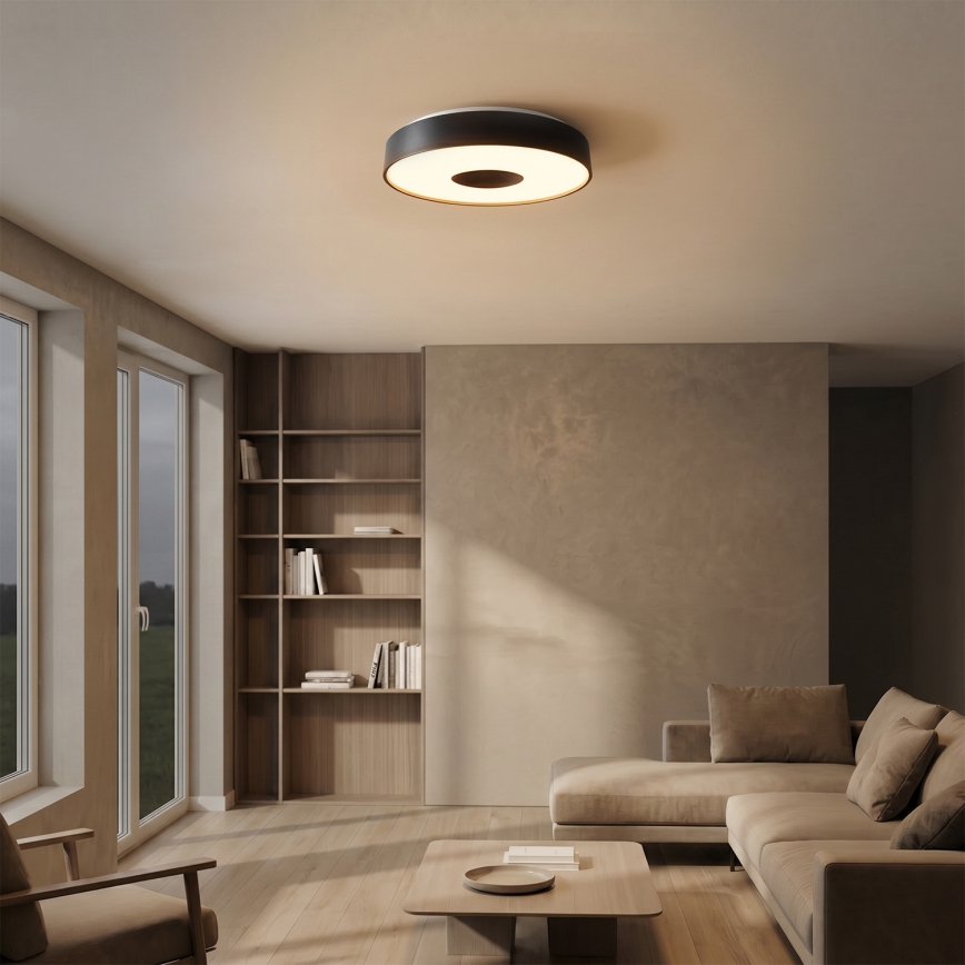 Brilagi - димируемо LED таванно осветително тяло JAMIS LED/48W/230V 3000–6500K диаметър 39 см черно + дистанционно управление