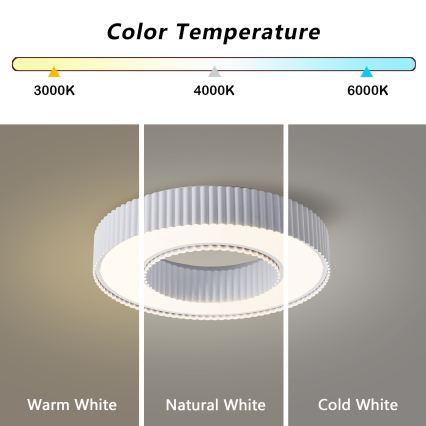 Brilagi - LED димируемо таванно осветително тяло LUMIX LED/48W/230V 3000-6000K бяло Ø 50 см + дистанционно управление