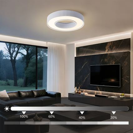 Brilagi - LED димируемо таванно осветително тяло LUMIX LED/48W/230V 3000-6000K бяло Ø 50 см + дистанционно управление