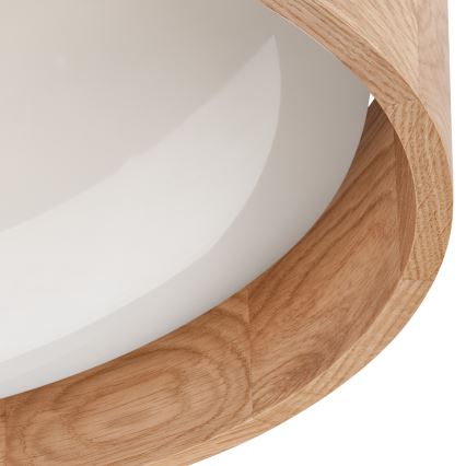 Brilagi - Димируемо LED таванно осветително тяло MANAROLA LED/24W/230V, диаметър 42 см, 3000-6500K, цвят дъб, с дистанционно управление