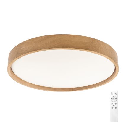 Brilagi - LED димируем таванен плафон MANAROLA REMOTE LED/36W/230V 3000-6500K Ø 51 см дъб + дистанционно управление