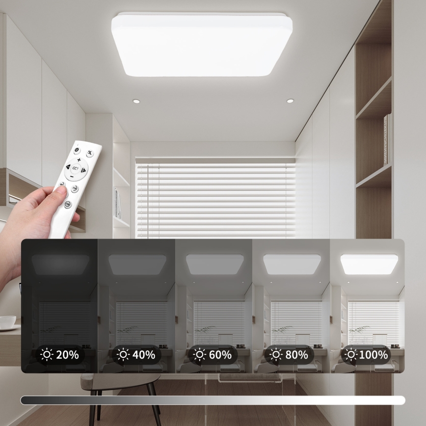 Brilagi - LED димируемо таванно осветително тяло MILKY WAY LED/24W/230V 3000-6500K 37x37 cm + дистанционно управление