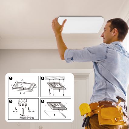Brilagi - LED димируемо таванно осветително тяло MILKY WAY LED/24W/230V 3000-6500K 37x37 cm + дистанционно управление