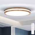 BRILAGI - Димируемо LED таванно осветително тяло MOLINA LED/72W/230V 3000-6500K дъб пр. 78 см + дистанционно управление