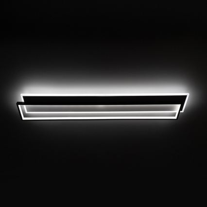 Brilagi - LED димируемо таванно осветително тяло OUTLINE LED/90W/230V 3000-6000K 18x100 cm бяло/черно + дистанционно управление