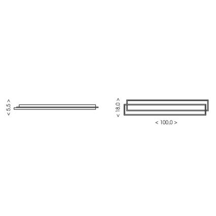 Brilagi - LED димируемо таванно осветително тяло OUTLINE LED/90W/230V 3000-6000K 18x100 cm бяло/черно + дистанционно управление