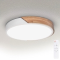 BRILAGI - Димируемо LED таванно осветително тяло PILANA LED/48W/230V 3000-6500K дъб/бял пр. 40 см + дистанционно управление