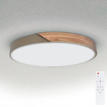 BRILAGI - димируемо LED таванно осветително тяло PILANA LED/60W/230V 3000-6500K дъб/бежово Ø 60 см + дистанционно управление
