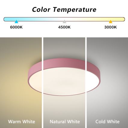 Brilagi - димируемо таванно LED осветително тяло POOL LED/36W/230V 3000-6000K Ø 30 см розово + дистанционно управление