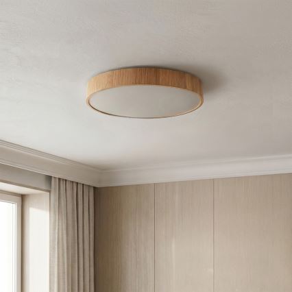 Brilagi - димируем LED плафон POOL LED/36W/230V 3000-6000K Ø 30 см дървесен декор + дистанционно управление