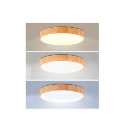Brilagi - димируем LED плафон POOL LED/36W/230V 3000-6000K Ø 30 см дървесен декор + дистанционно управление