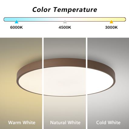 Brilagi - димируемо LED таванно осветително тяло POOL LED/60W/230V 3000-6000K Ø 60 см кафяво + дистанционно управление