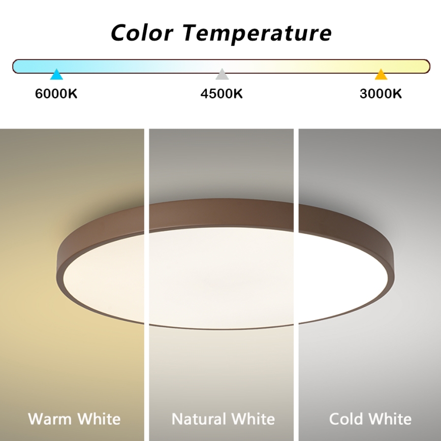 Brilagi - димируемо LED таванно осветително тяло POOL LED/60W/230V 3000-6000K Ø 60 см кафяво + дистанционно управление