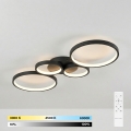 BRILAGI - димируемо LED таванно осветително тяло RINGO LED/34W/230V 3000-6000K 28x78 cm черно + дистанционно управление