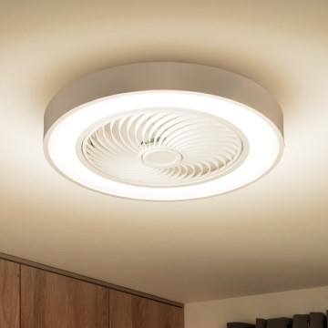 Brilagi - Димируемо LED таванно осветително тяло с вентилатор LED/30W/230V 3000–6500K, диаметър 50 см, бяло + дистанционно управление