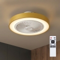 Brilagi - димируемо LED таванно осветително тяло с вентилатор LED/38W/230V 3000-6500K 3000-6500K Ø 50 см златно + дистанционно управление