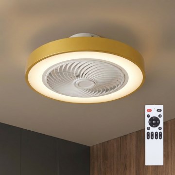 Brilagi - димируемо LED таванно осветително тяло с вентилатор LED/38W/230V 3000-6500K 3000-6500K Ø 50 см златно + дистанционно управление