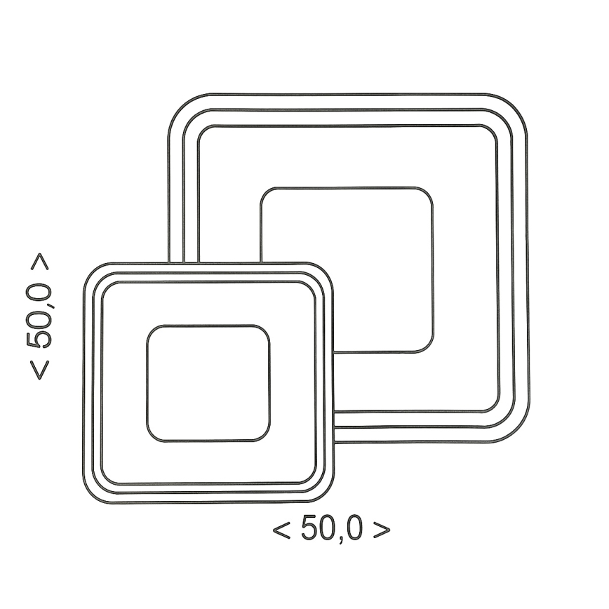 Brilagi - LED димируемо таванно осветително тяло TANDORA LED/49W/230V 50x50 cm 3000-6000K + дистанционно управление