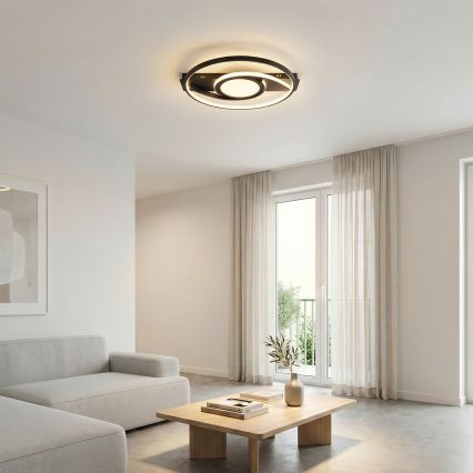 Brilagi - LED димируемо таванно осветително тяло TWIRL LED/38W/230V 3000-6000K черно + дистанционно управление
