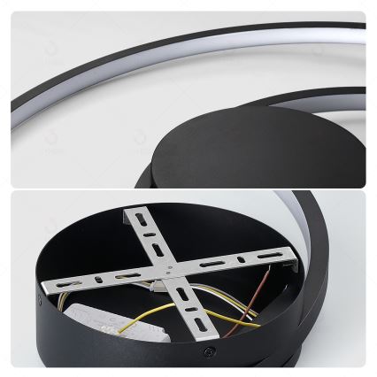 Brilagi - димируемо LED таванно осветително тяло TWISTER LED/105W/230V 3000-6000K Ø 100 см черно + дистанционно управление