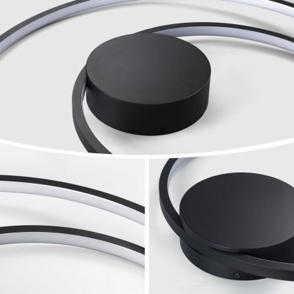 Brilagi - LED димируемо таванно осветително тяло TWISTER LED/48W/230V 3000-6000K Ø 50 см черно + дистанционно управление