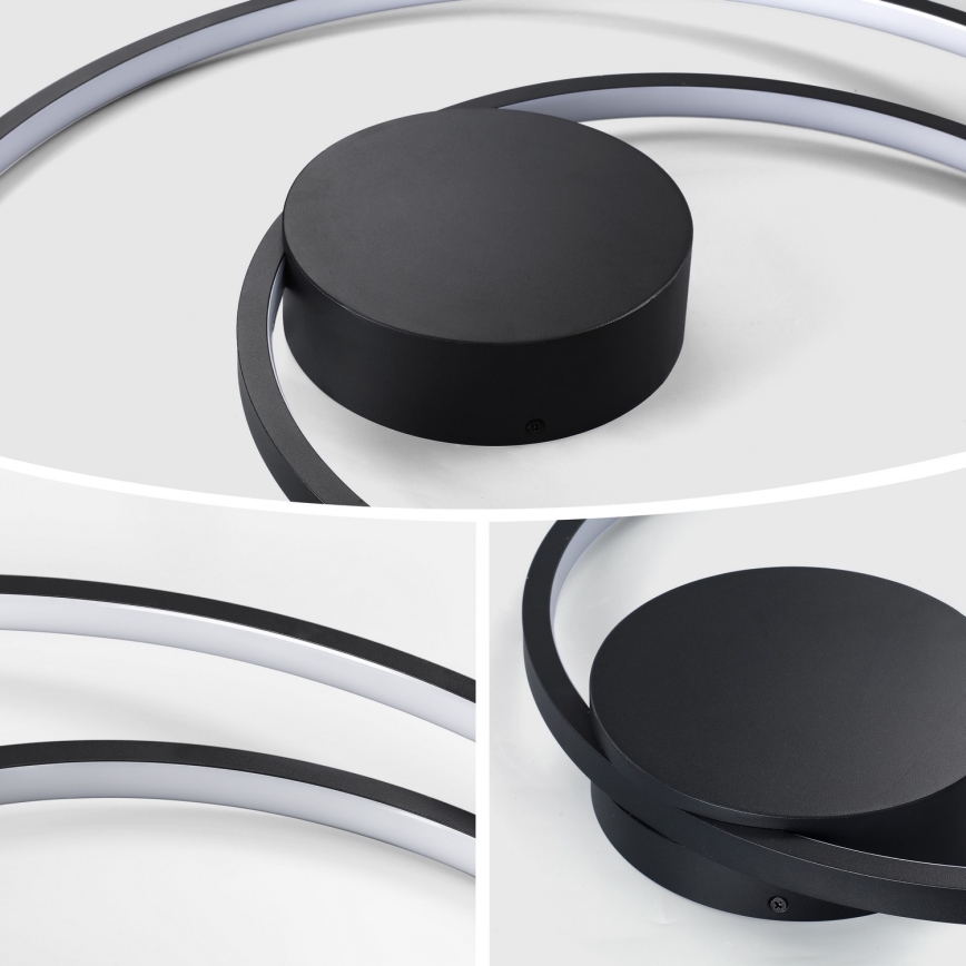 Brilagi - LED димируемо таванно осветително тяло TWISTER LED/48W/230V 3000-6000K Ø 50 см черно + дистанционно управление