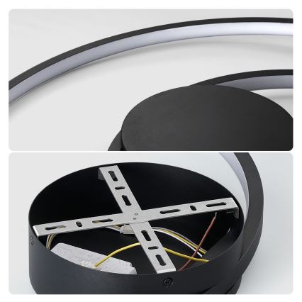 Brilagi - LED димируемо таванно осветително тяло TWISTER LED/48W/230V 3000-6000K Ø 50 см черно + дистанционно управление