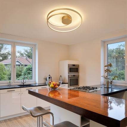 Brilagi - LED плафон TWISTER, с възможност за димиране, LED/48W/230V 3000-6000K Ø 50 cm, златен + дистанционно управление