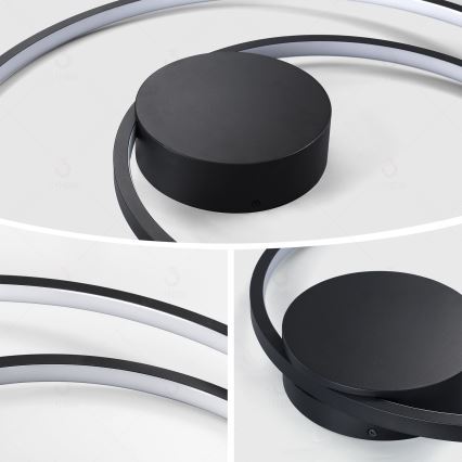 Brilagi - Димируемо таванно осветително тяло TWISTER LED/75W/230V 3000-6000K Ø 70 см, черно, с дистанционно управление