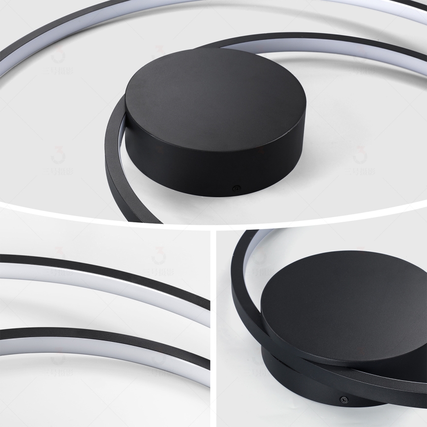 Brilagi - Димируемо таванно осветително тяло TWISTER LED/75W/230V 3000-6000K Ø 70 см, черно, с дистанционно управление