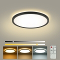 Brilagi - Димируемо LED таванно осветително тяло ULTRA SLIM LED/18W/230V 2700-6500K Ø 30 см черно + дистанционно управление