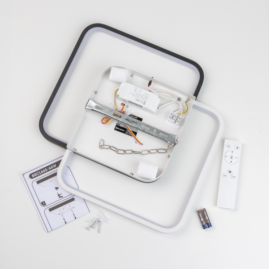 Brilagi - LED димируемо таванно осветително тяло VELO LED/64W/230V 48x48 cm 3000-6500K + дистанционно управление