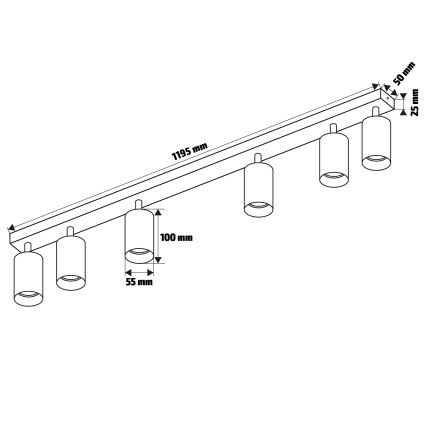 Brilagi - димируемо LED точково осветително тяло SELE 6xGU10/6,5W/230V 2700-6500K бяло