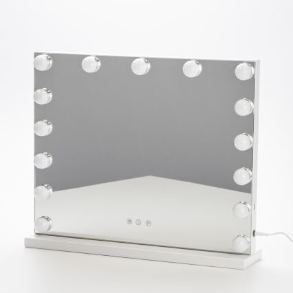 BRILAGI - димируемо огледало за грим HOLLYWOOD LED/15W/230V CCT + USB бяло