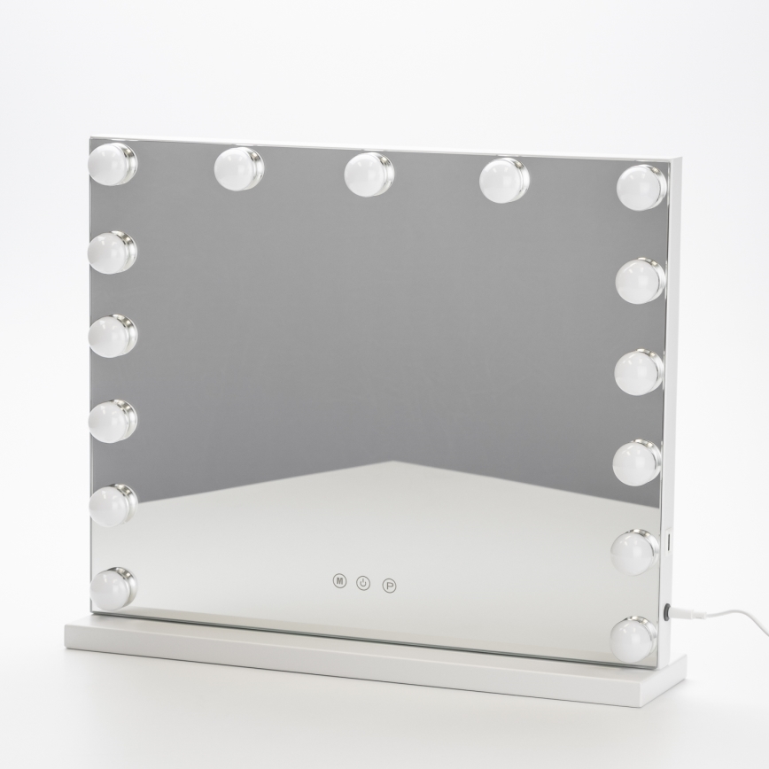 BRILAGI - димируемо огледало за грим HOLLYWOOD LED/15W/230V CCT + USB бяло
