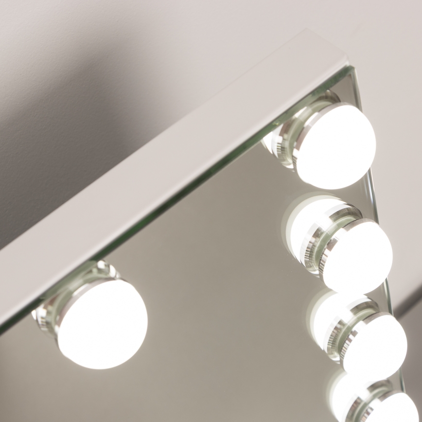 BRILAGI - димируемо огледало за грим HOLLYWOOD LED/15W/230V CCT + USB бяло