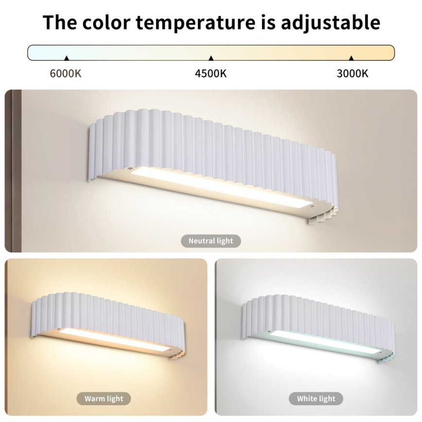 Brilagi - LED стенно осветително тяло с възможност за димиране FALCON MODERN LED/14W/230V 3000-6000K 40 cm бяло + дистанционно управление