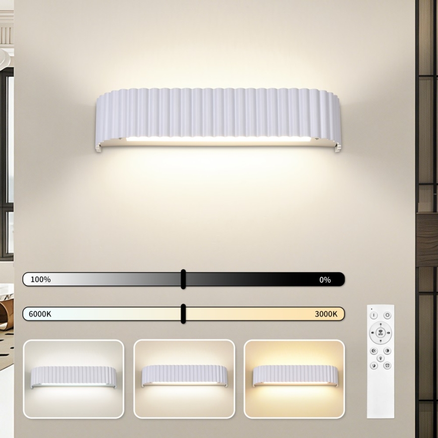 Brilagi - LED стенно осветително тяло с възможност за димиране FALCON MODERN LED/14W/230V 3000-6000K 40 cm бяло + дистанционно управление