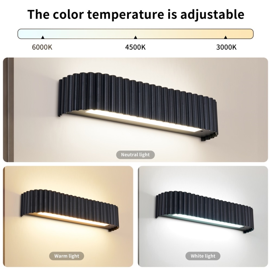 BRILAGI - димируемо LED стенно осветително тяло FALCON MODERN LED/14W/230V 3000-6000K 40 cm черно + дистанционно управление