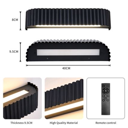 BRILAGI - димируемо LED стенно осветително тяло FALCON MODERN LED/14W/230V 3000-6000K 40 cm черно + дистанционно управление