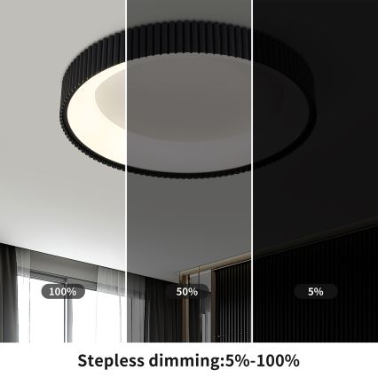 Brilagi - Димируемо LED таванно осветително тяло FALCON MODERN LED/54W/230V 3000–6500K Ø 60 см, черно + дистанционно управление