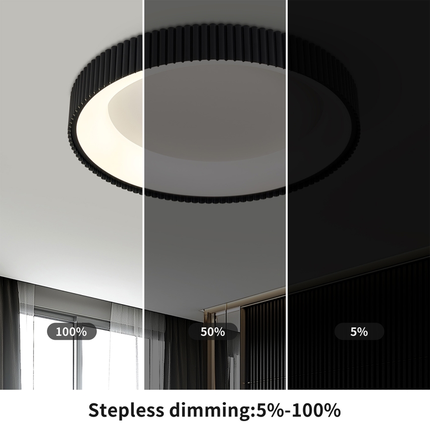 Brilagi - Димируемо LED таванно осветително тяло FALCON MODERN LED/54W/230V 3000–6500K Ø 60 см, черно + дистанционно управление