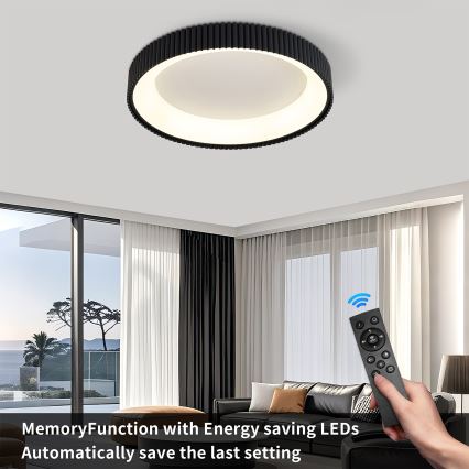 Brilagi - Димируемо LED таванно осветително тяло FALCON MODERN LED/54W/230V 3000–6500K Ø 60 см, черно + дистанционно управление