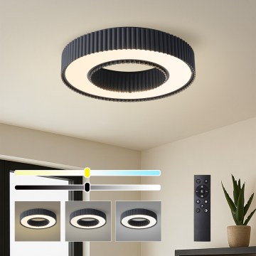 Brilagi - Димируемо таванно LED осветително тяло LUMIX LED/48W/230V 3000-6000K черно диаметър 50 см + дистанционно управление