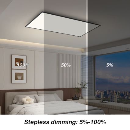 Brilagi - LED Димируемо таванно осветително тяло SLIMFRAME LED/80W/230V 120x60 cm 3000-6000K черно + дистанционно управление
