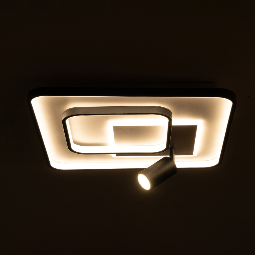 Brilagi - Димируемо таванно осветително тяло UNITY LED/75W/230V + 1xGU10/3W 3000-6000K 50x50 cm бяло/черно + дистанционно управление