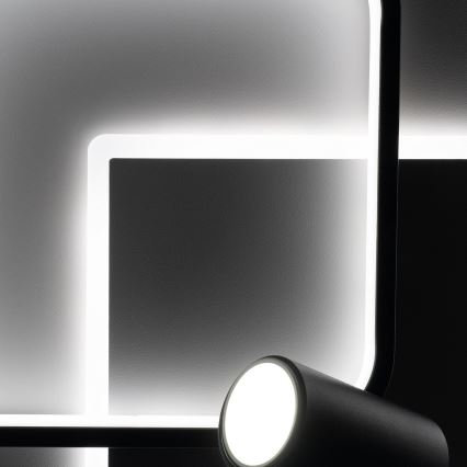 Brilagi - Димируемо таванно осветително тяло UNITY LED/75W/230V + 1xGU10/3W 3000-6000K 50x50 cm бяло/черно + дистанционно управление