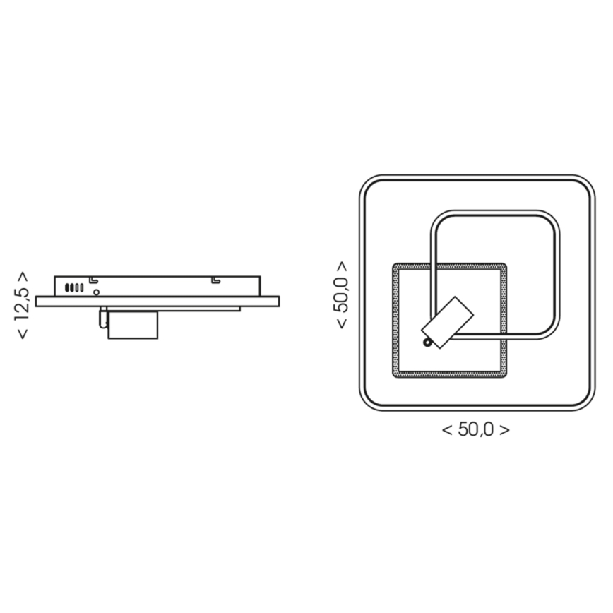 Brilagi - Димируемо таванно осветително тяло UNITY LED/75W/230V + 1xGU10/3W 3000-6000K 50x50 cm бяло/черно + дистанционно управление